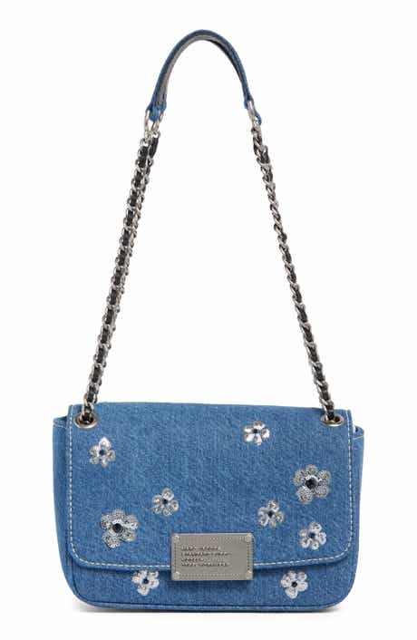 Marc Jacobs Denim Sequin Daisy Shoulder Bag