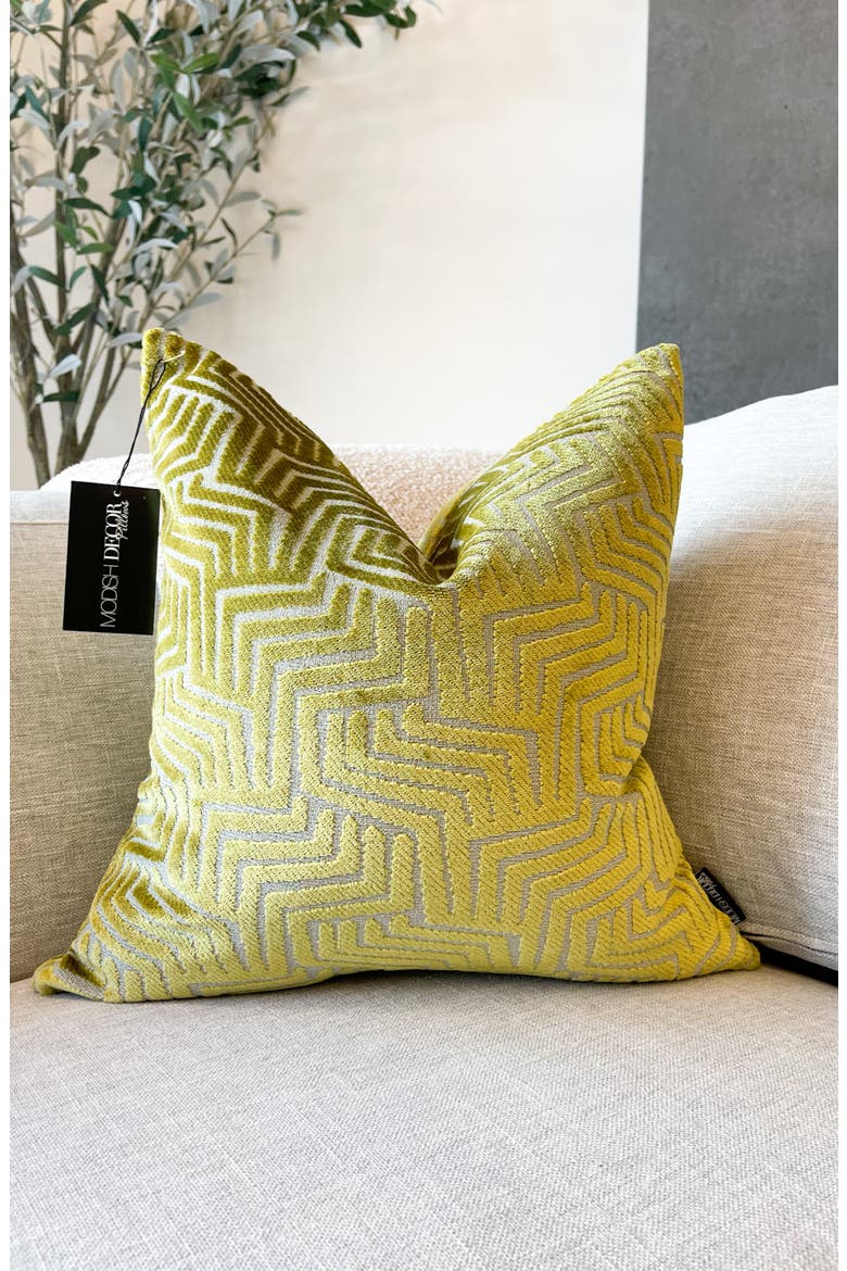 Velvet Pillow Cover, Alternate, color, CHARTREUSE