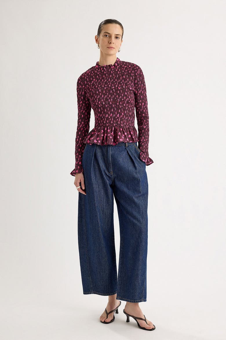 Norra Printed Top, Alternate, color, Berry Floral Print