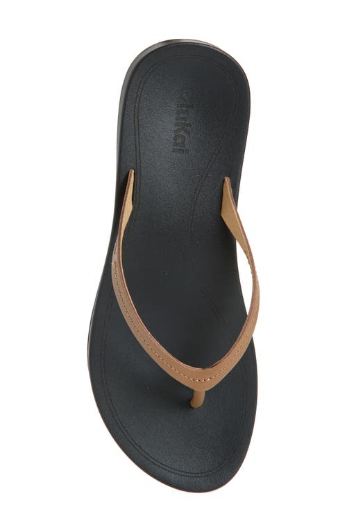 Olukai Lalahi Flip Flop In Tan/lava Rock