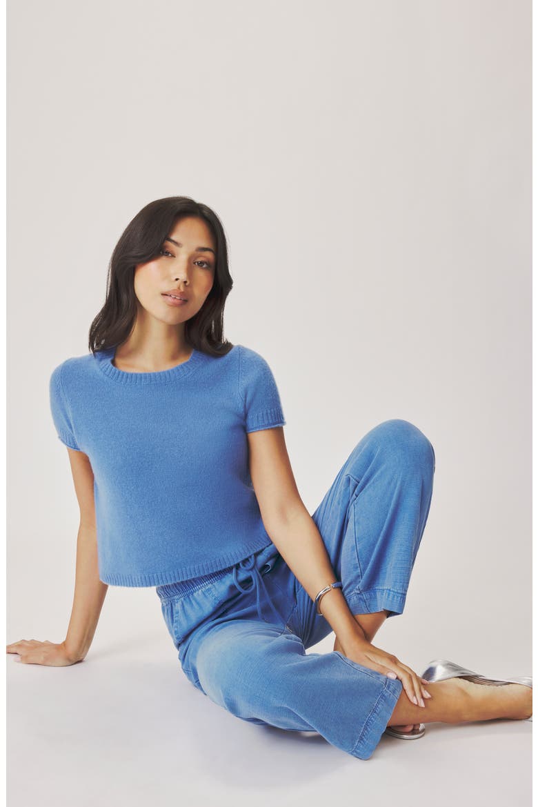 Emerson Short Sleeve Sweater, Alternate, color, PERFECT BLUE