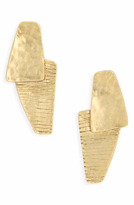 Karine Sultan Textured Overlap Drop Earrings