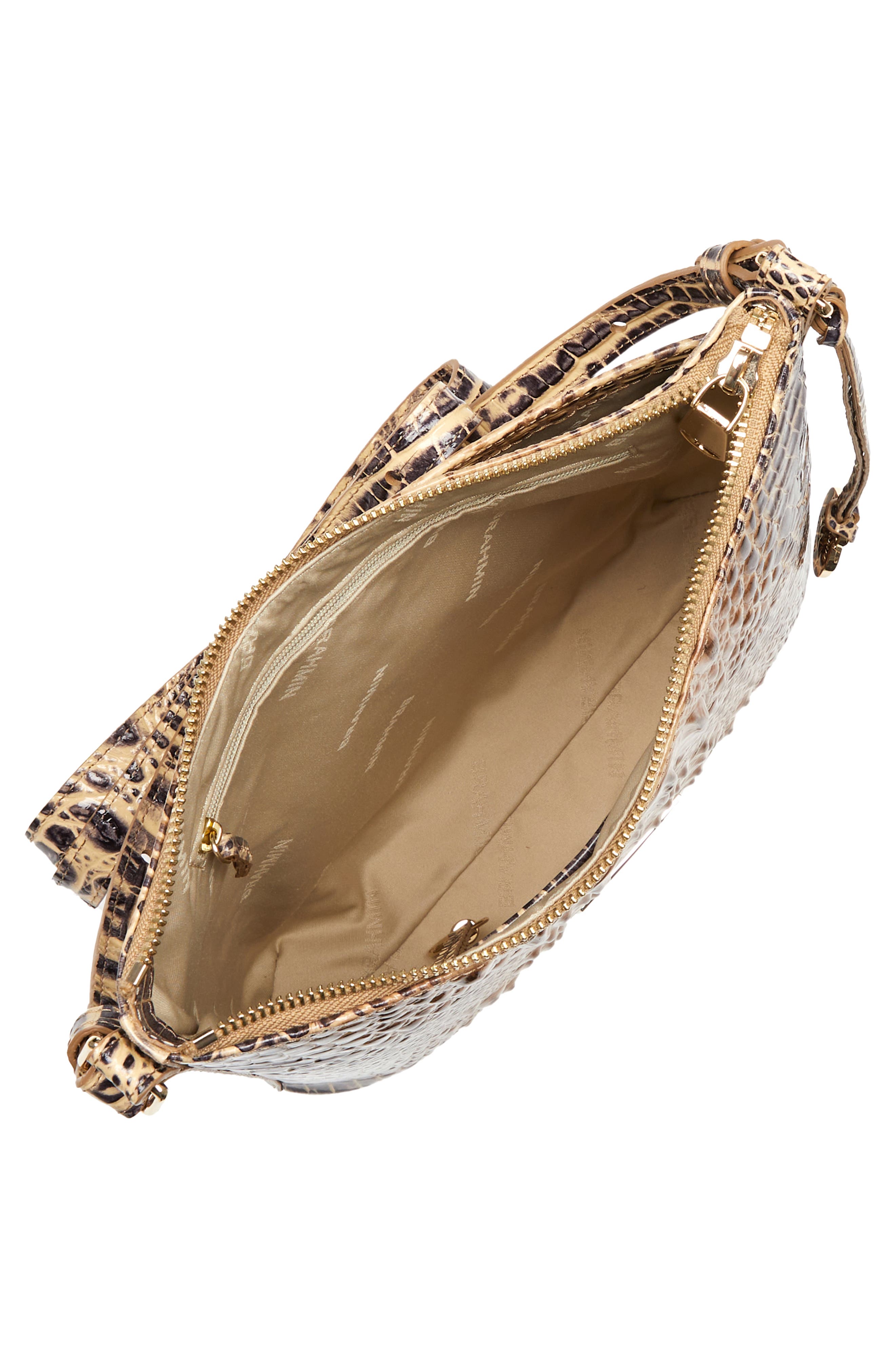 Katie Croc Embossed Leather Crossbody Bag, Alternate, color, PASTRY