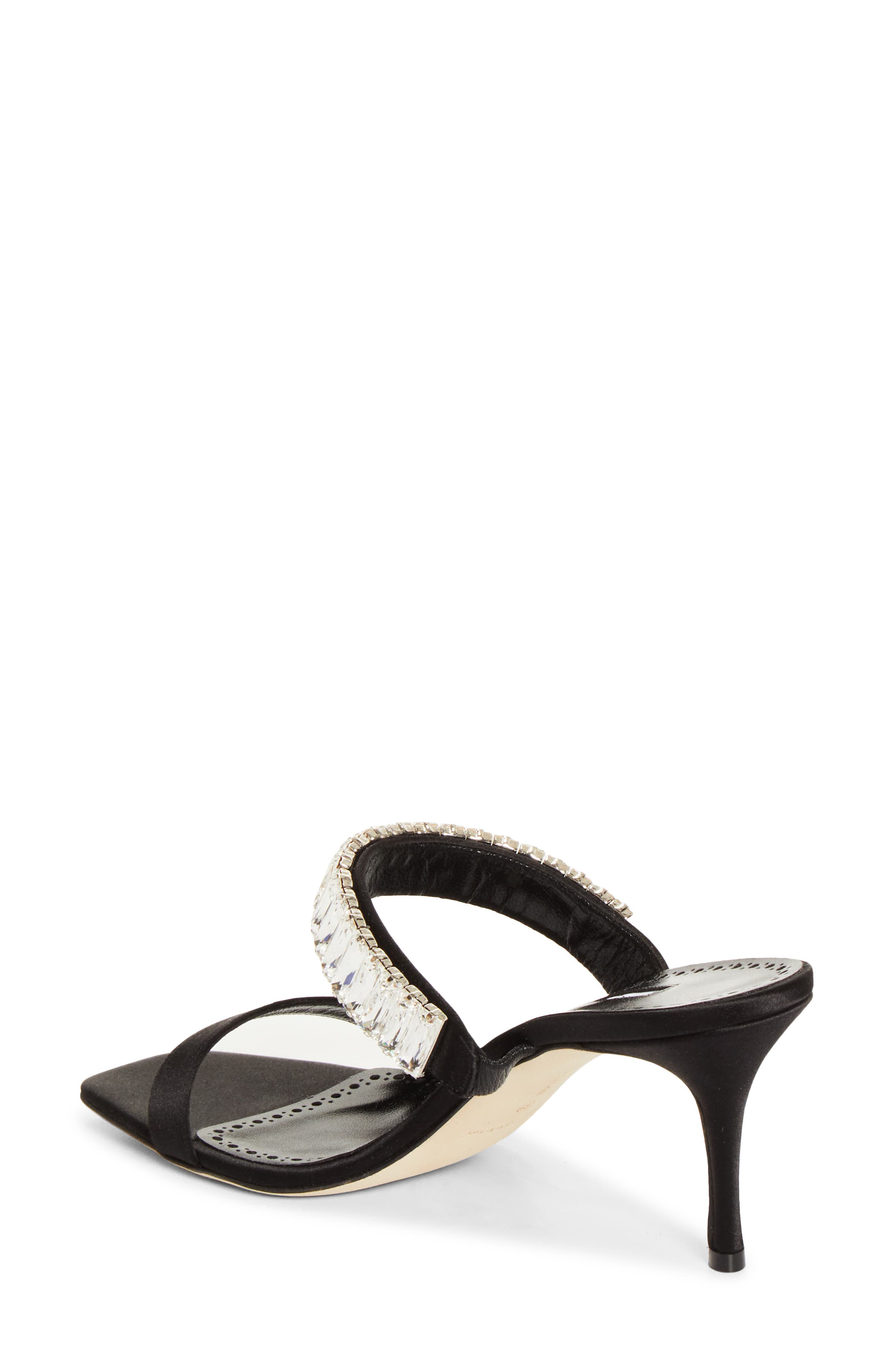 Manolo Blahnik Sako Bay Crystal Embellished Sandal, Alternate, color, Black