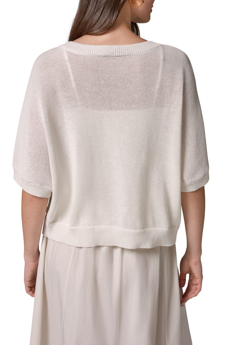 Donna Karan New York Easy Short Sleeve Cardigan, Alternate, color, Sandstone