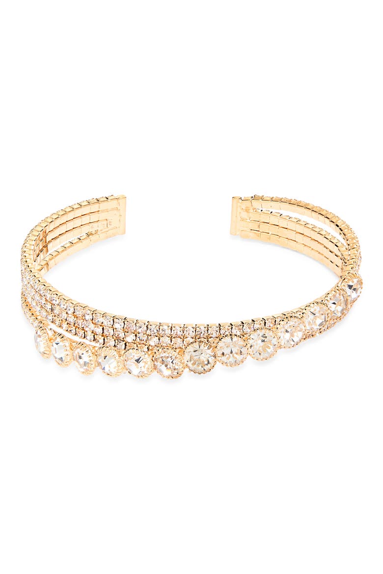 Crystal Cuff Bracelet, Main, color, GOLD/ CRYSTAL