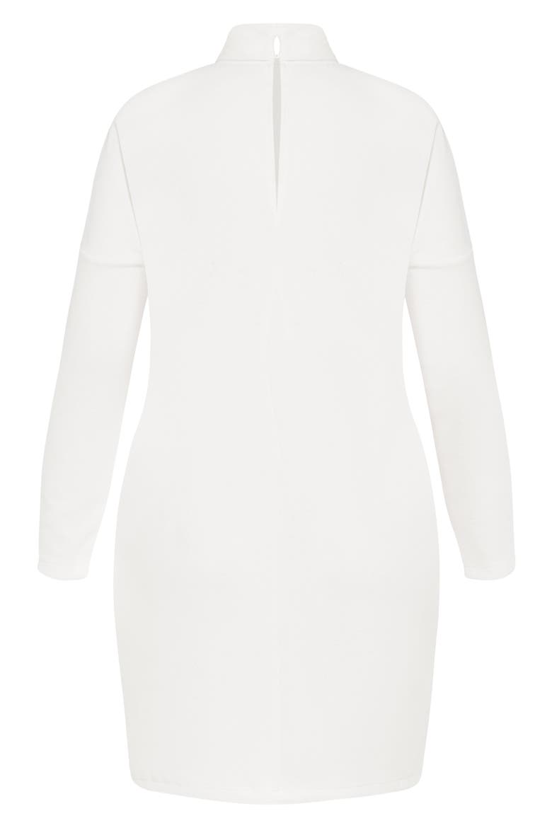 Wrap Neck Long Sleeve Minidress, Alternate, color, CREAM