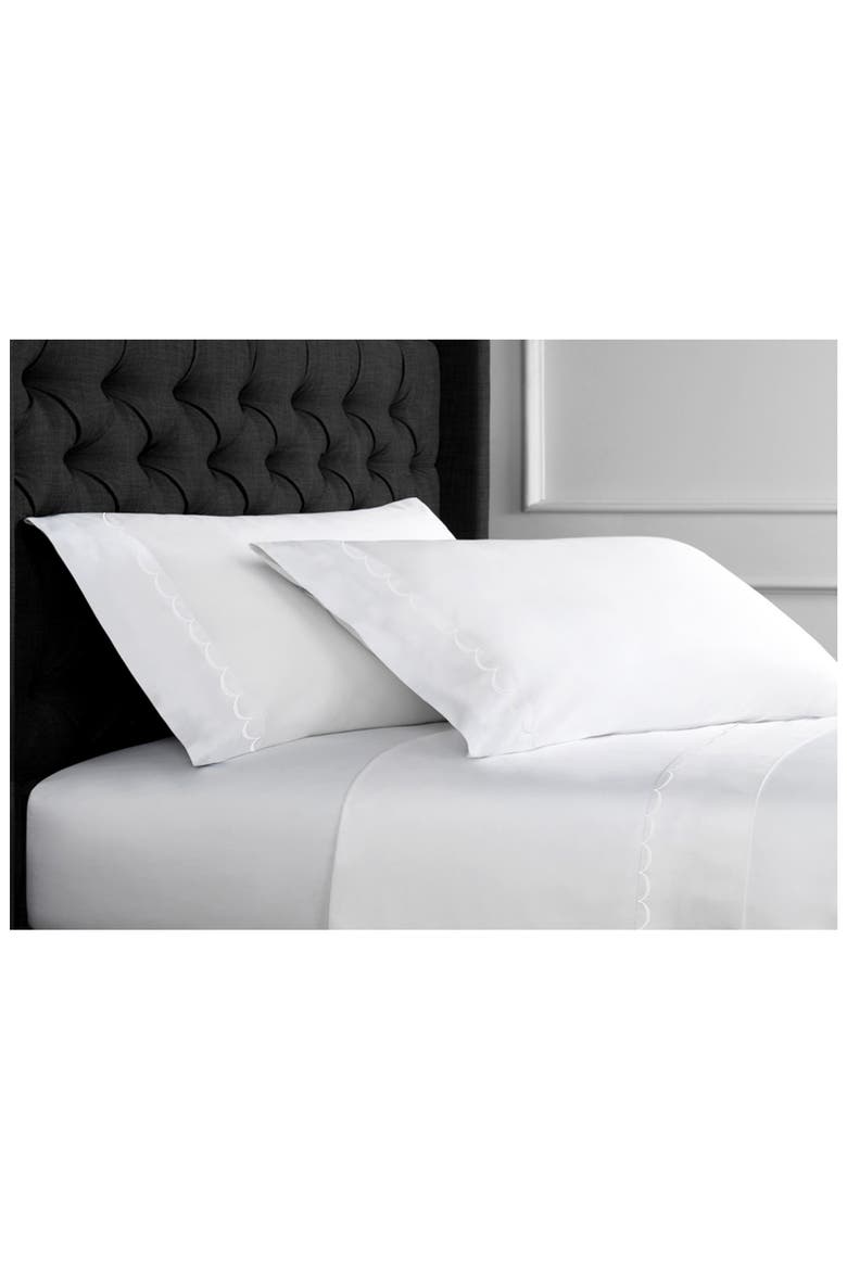 600 Thread Count Scallop Trim 3-Piece Duvet Set, Alternate, color, WHITE