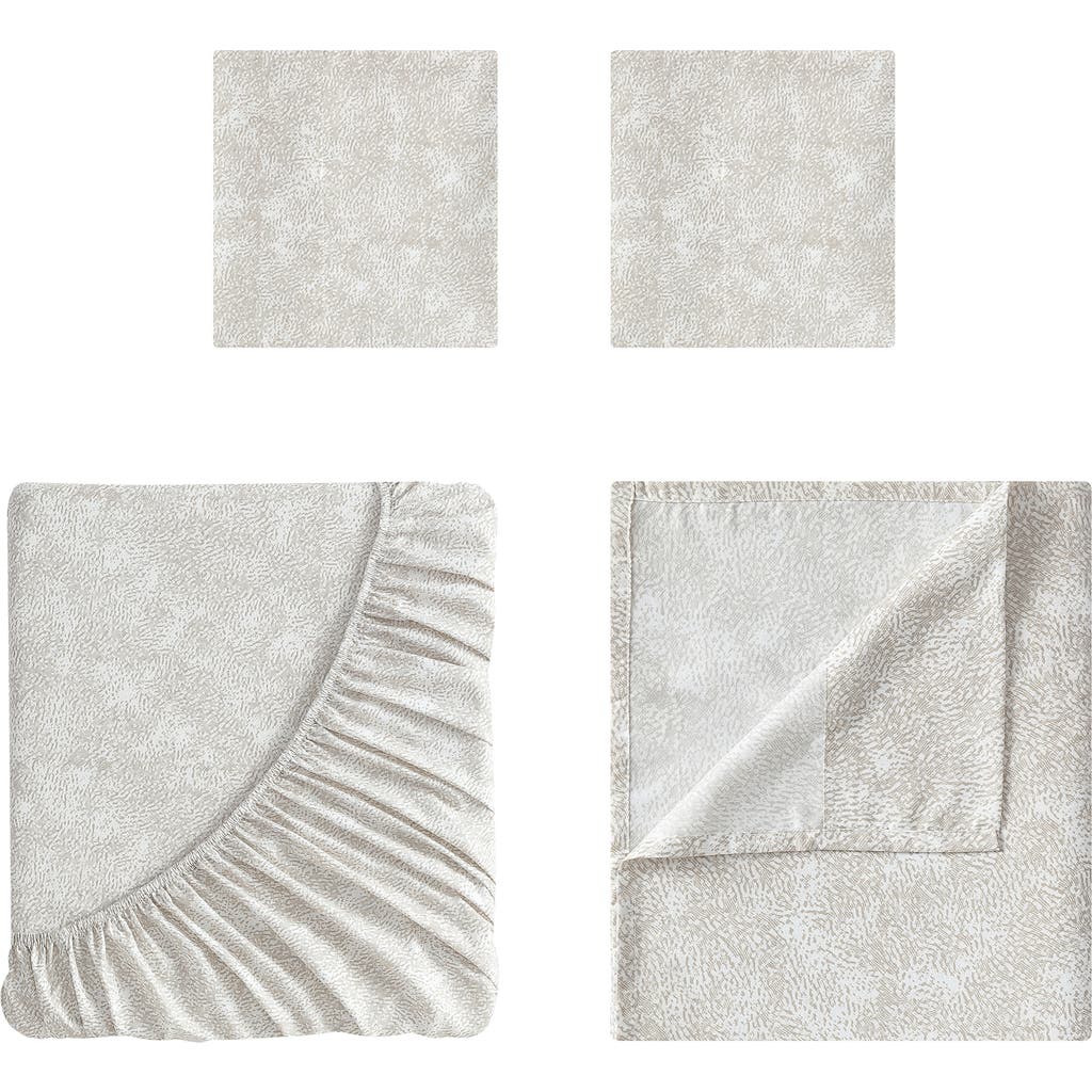 Tahari Seward Four-piece Queen Sheet Set In White