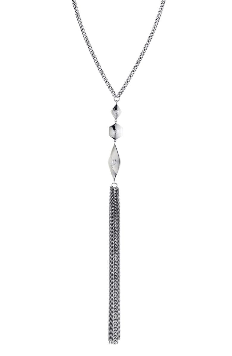 Sheryl Lowe Geometric Bezel Y-Necklace, Main, color, 