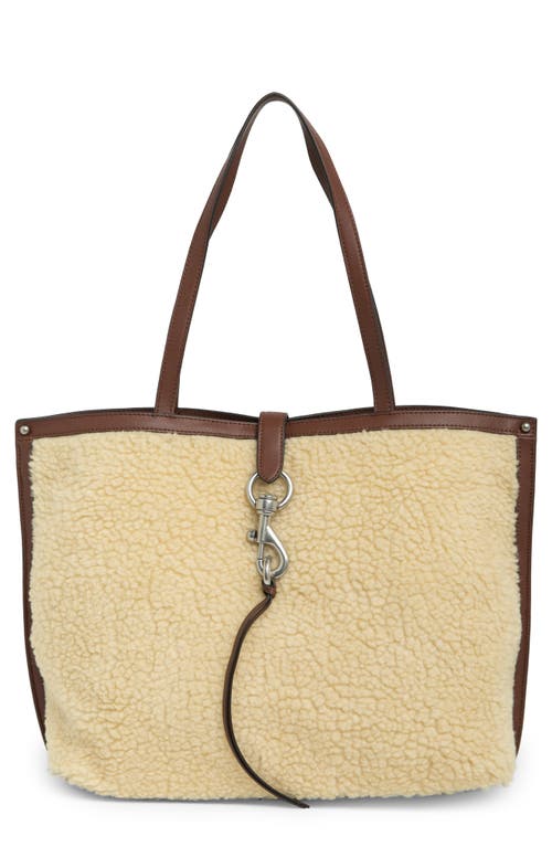 Rebecca Minkoff Megan Faux Shearling Tote In Cream