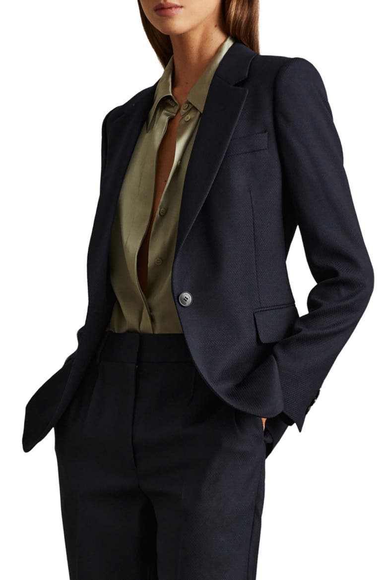 Hallie Wool Blend Blazer, Main, color, NAVY