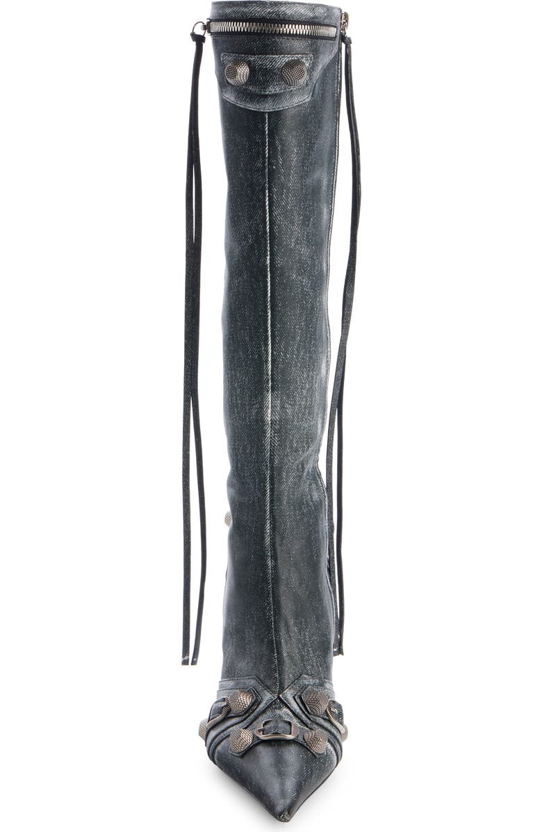 Balenciaga Cagole Pointed Toe Knee High Boot, Alternate, color, Steel Grey