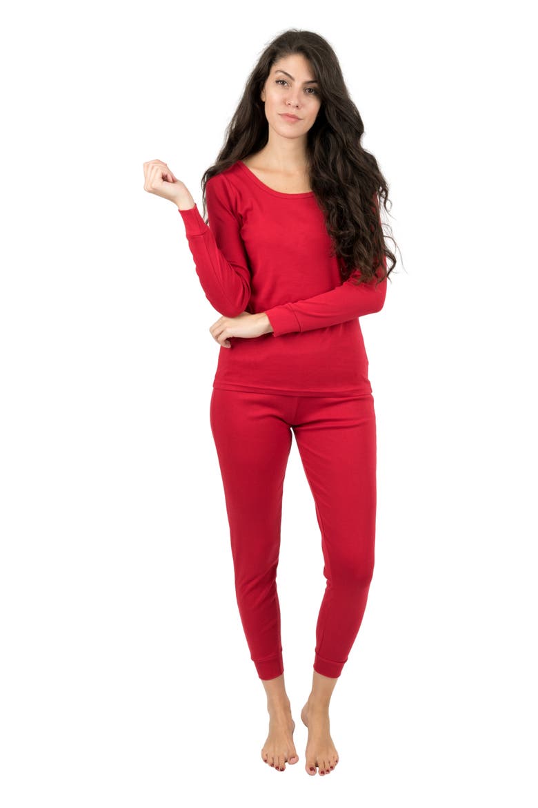 Women's Cotton Solid Matching Family Pajamas, Alternate, color, Red
