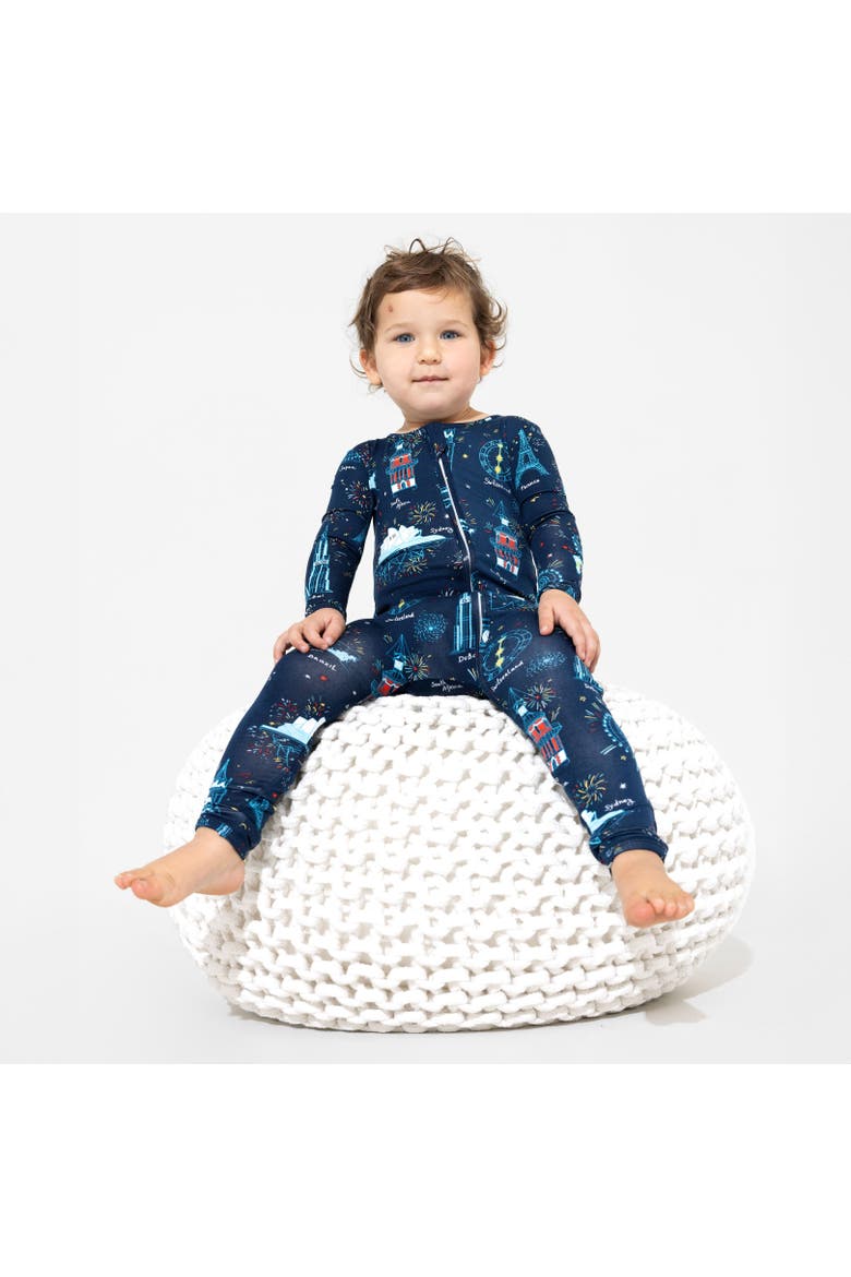 Baby New Year's Worldwide Countdown Convertible Footie, Alternate, color, New Year's Worldwide Countdown