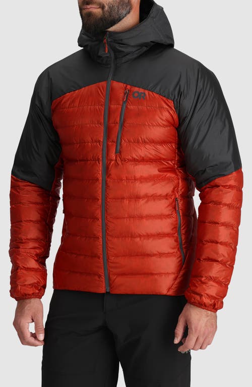 Outdoor Research Helium Water Resistant Hooded 800 Fill Down Jacket in Jupiter/Storm 