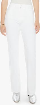 パンツ MOTHER Women Straight Pants 10278544TNN White MOTHER The Kick It High Waist Straight Leg Jeans | Nordstrom