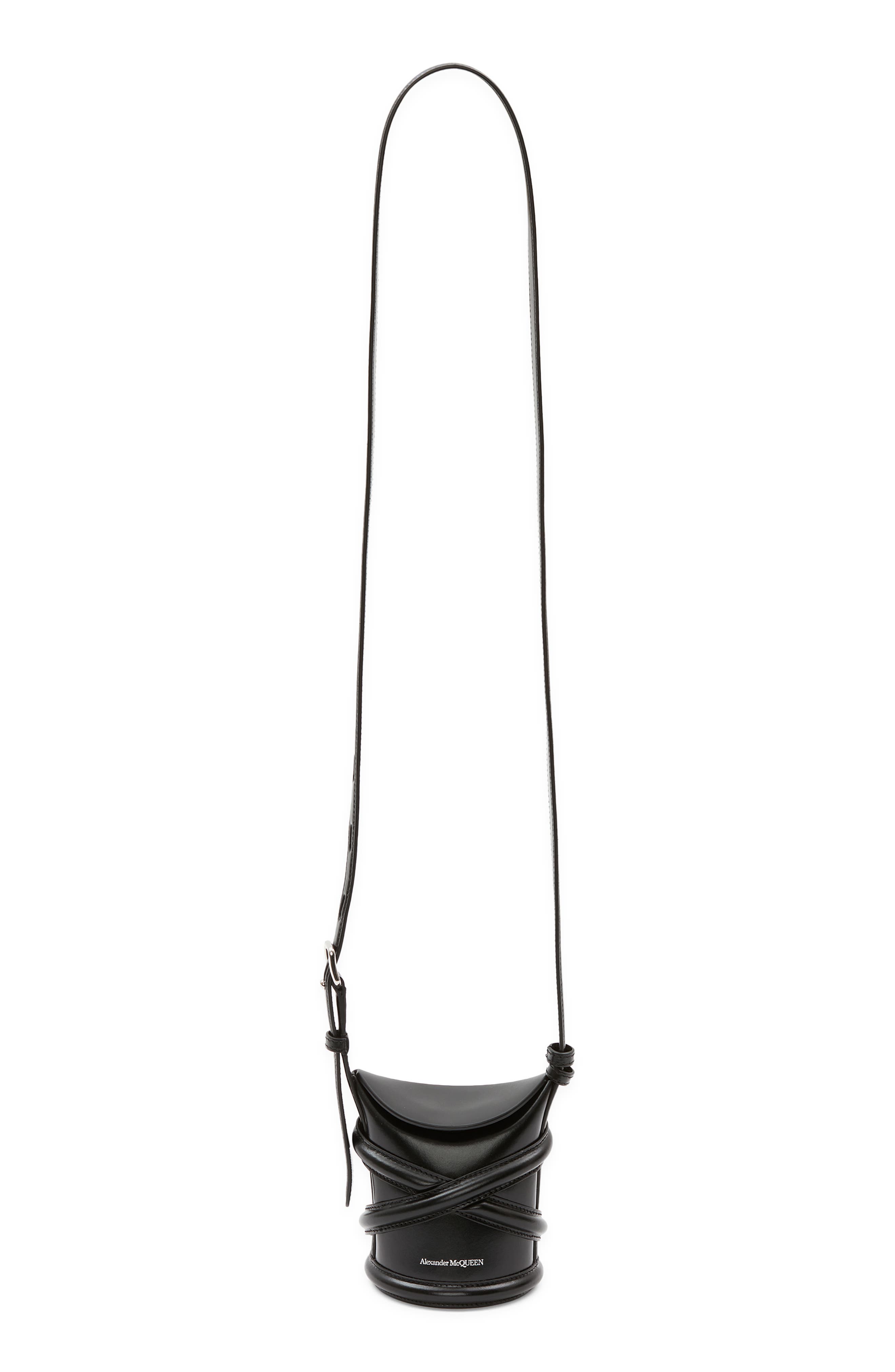McQueen Alexander McQueen Micro The Curve Leather Crossbody Bag, Alternate, color, 