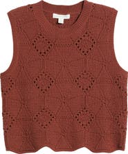 Treasure & Bond Bouclé Pointelle Sweater Vest