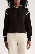 T Tahari Whipstitch Trim Hoodie