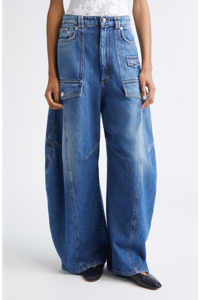 Violino Utility Barrel Leg Jeans, Main, color, MIDNIGHT BLUE
