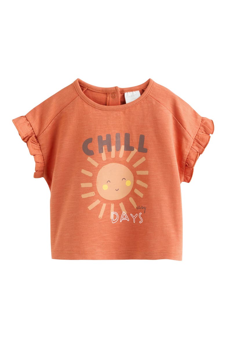 Kids' Chill Graphic T-Shirt & Stripe Pants Set, Alternate, color, ORANGE