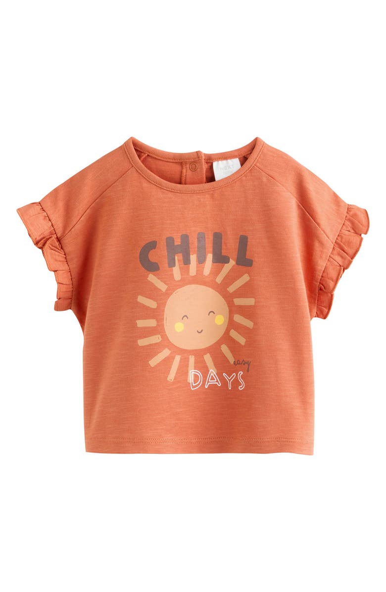 NEXT Kids' Chill Graphic T-Shirt & Stripe Pants Set, Alternate, color, Orange