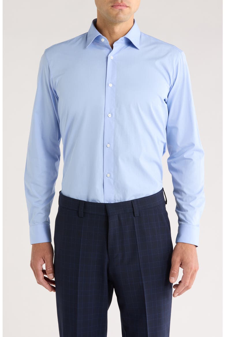 Valerio Modern Fit Cotton Dress Shirt, Main, color, LIGHT PASTEL BLUE