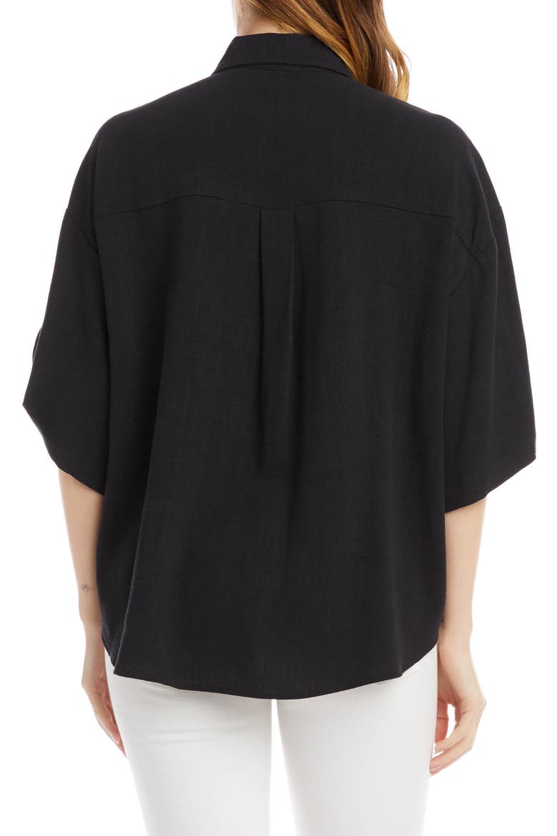 Relaxed Woven Shirt, Alternate, color, BLACK