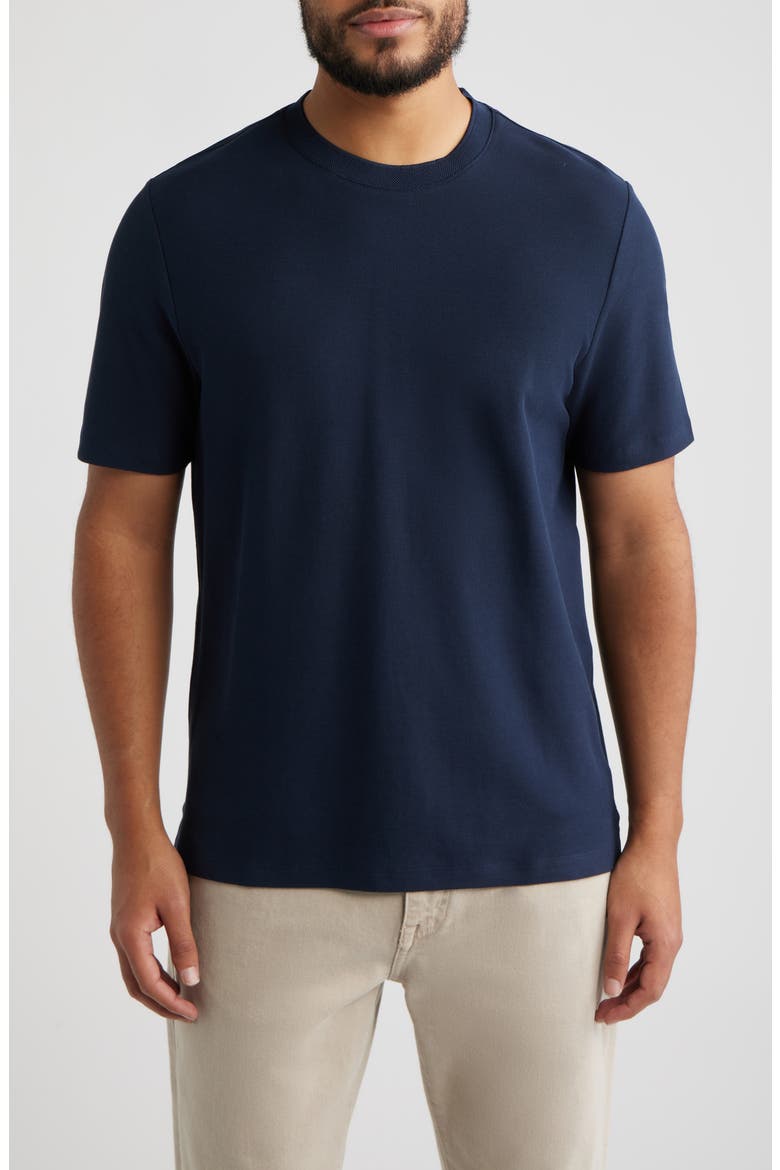 Sorrel Cotton Blend Piqué T-Shirt, Main, color, DARK CASPIAN