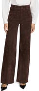 FRAME The Slim Palazzo Pocket Suede Leather Wide Leg Pants