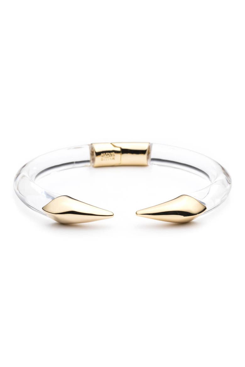 Mirrored Pyramid Hinged Cuff Bracelet, Main, color, NO COLOR