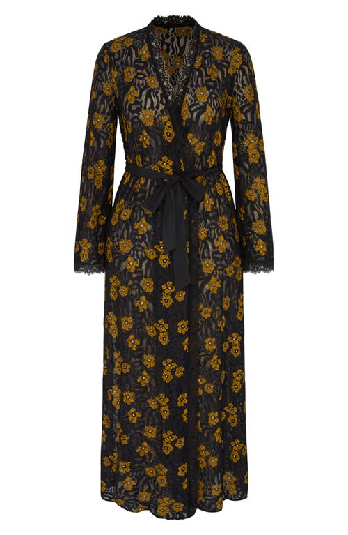 Savage X Fenty Feline Floral Sleep Robe In Animal Print