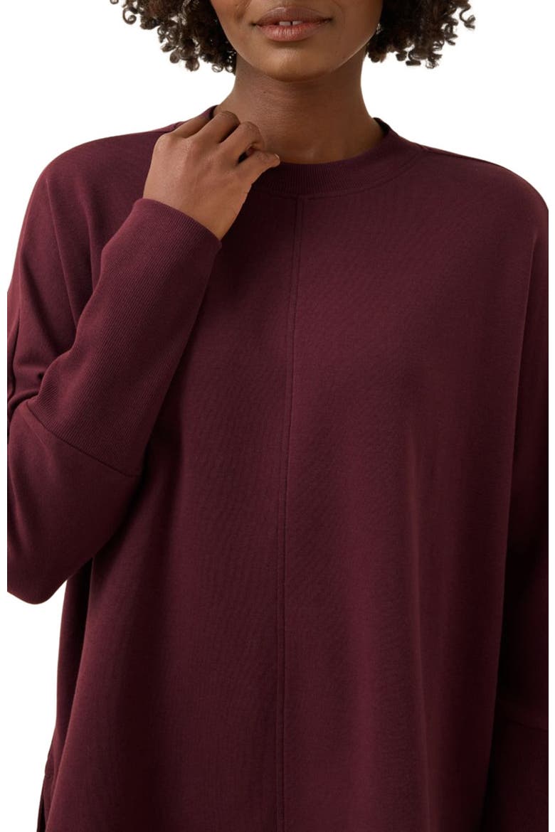 Organic Cotton Airplane Long Sleeve Poncho, Alternate, color, Windsor Wine