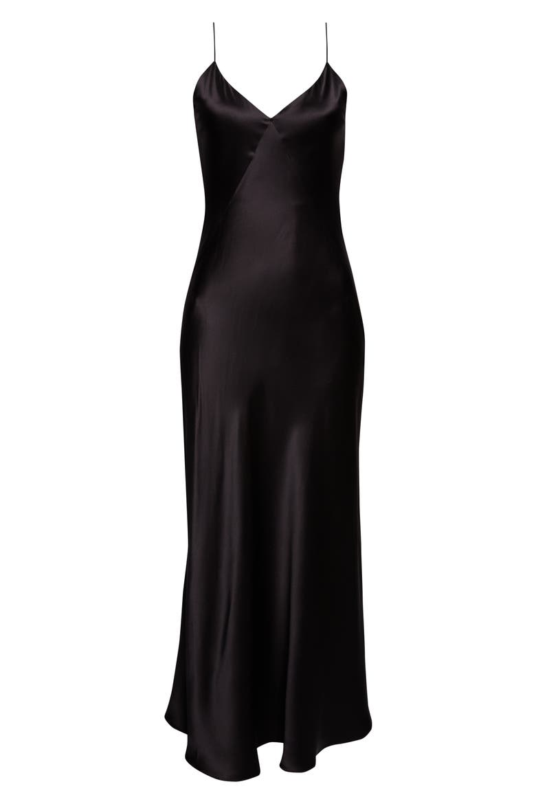 Silk Satin Slipdress, Alternate, color, 22 BLACK