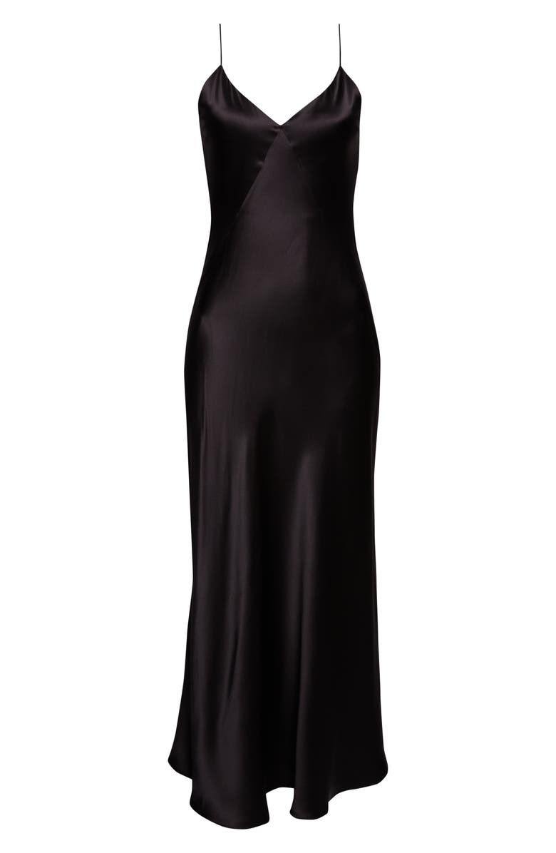 Eleventy Silk Satin Slipdress, Alternate, color, 22 Black