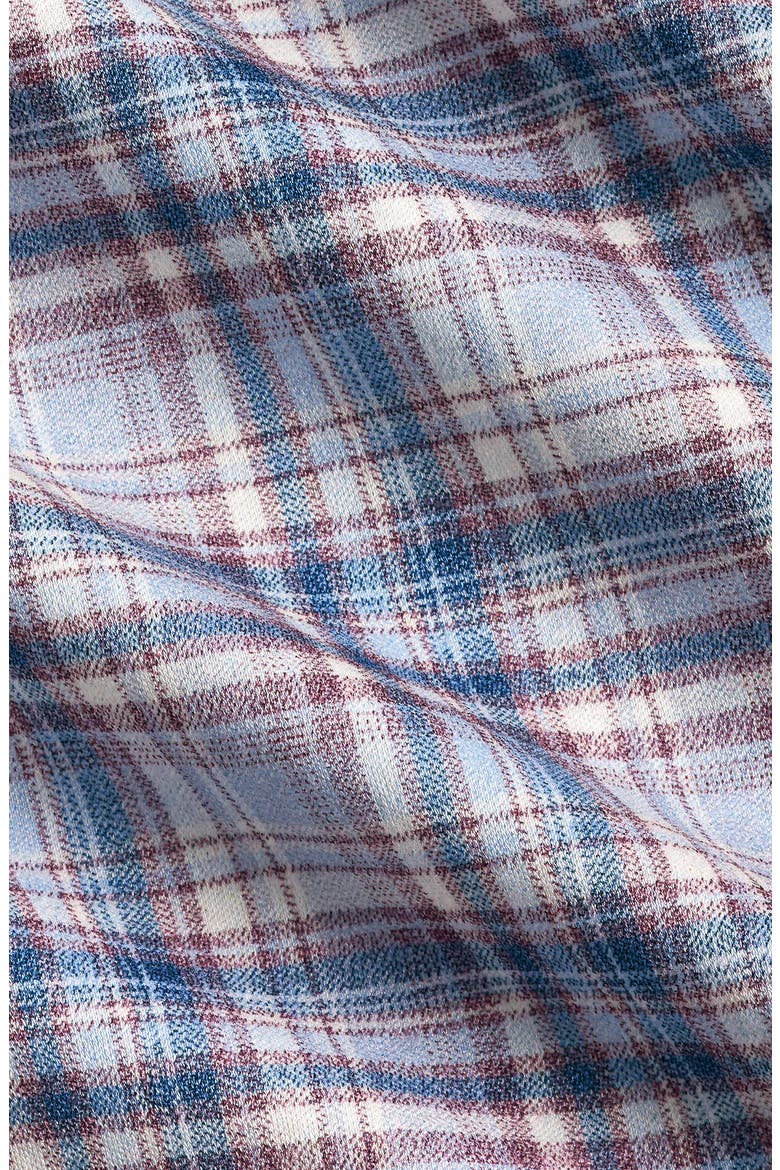 Plaid Knit Sport Shirt, Alternate, color, MERLOT/ BLUE