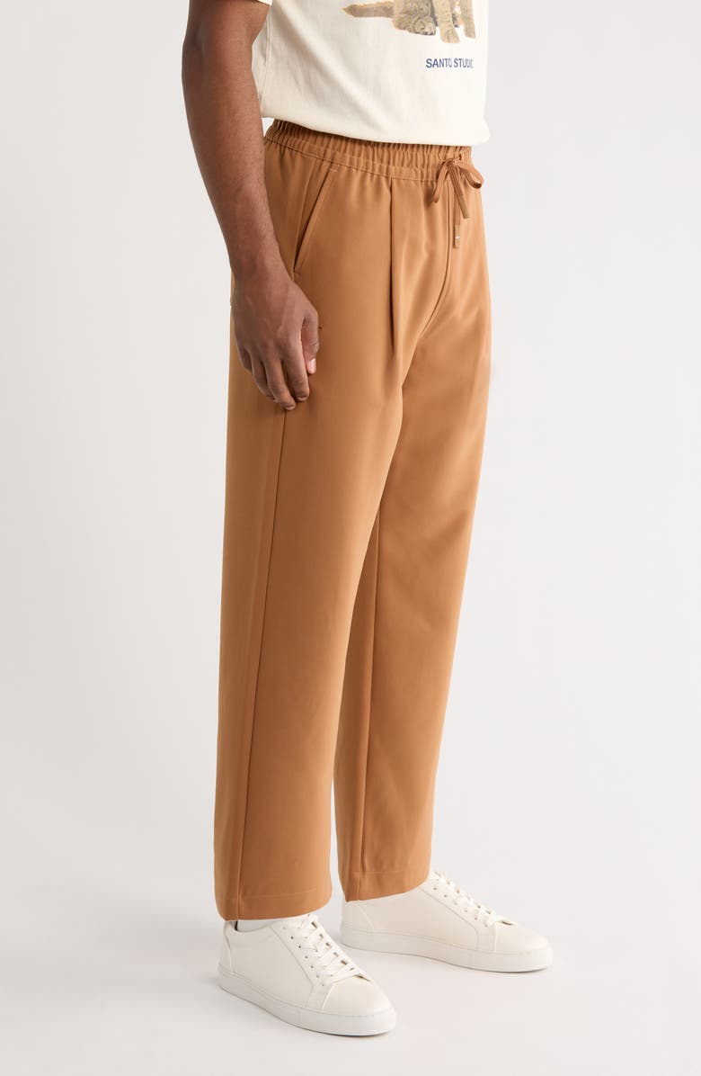 SANTO STUDIO Veloce Cotton Neoprene Track Pants, Alternate, color, Tan