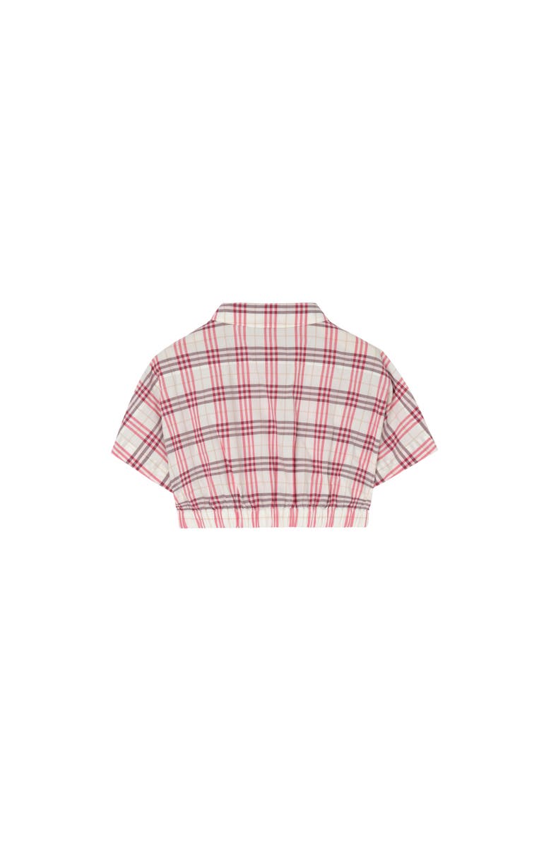 Burberry Check Cotton Shirt, Alternate, color, Aubergine Purple