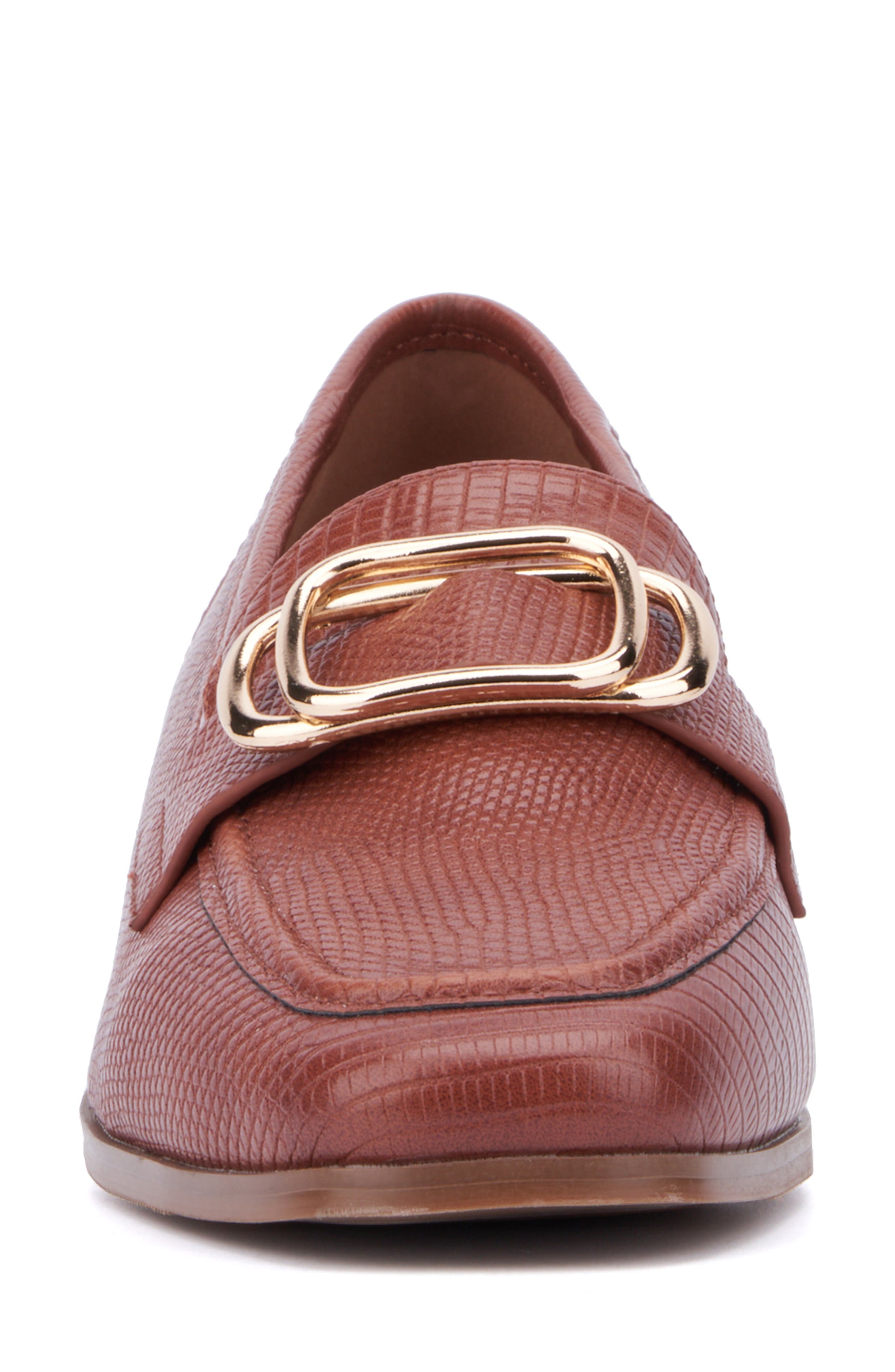 NEW YORK AND COMPANY Ramira Buckle Loafer, Alternate, color, Cognac