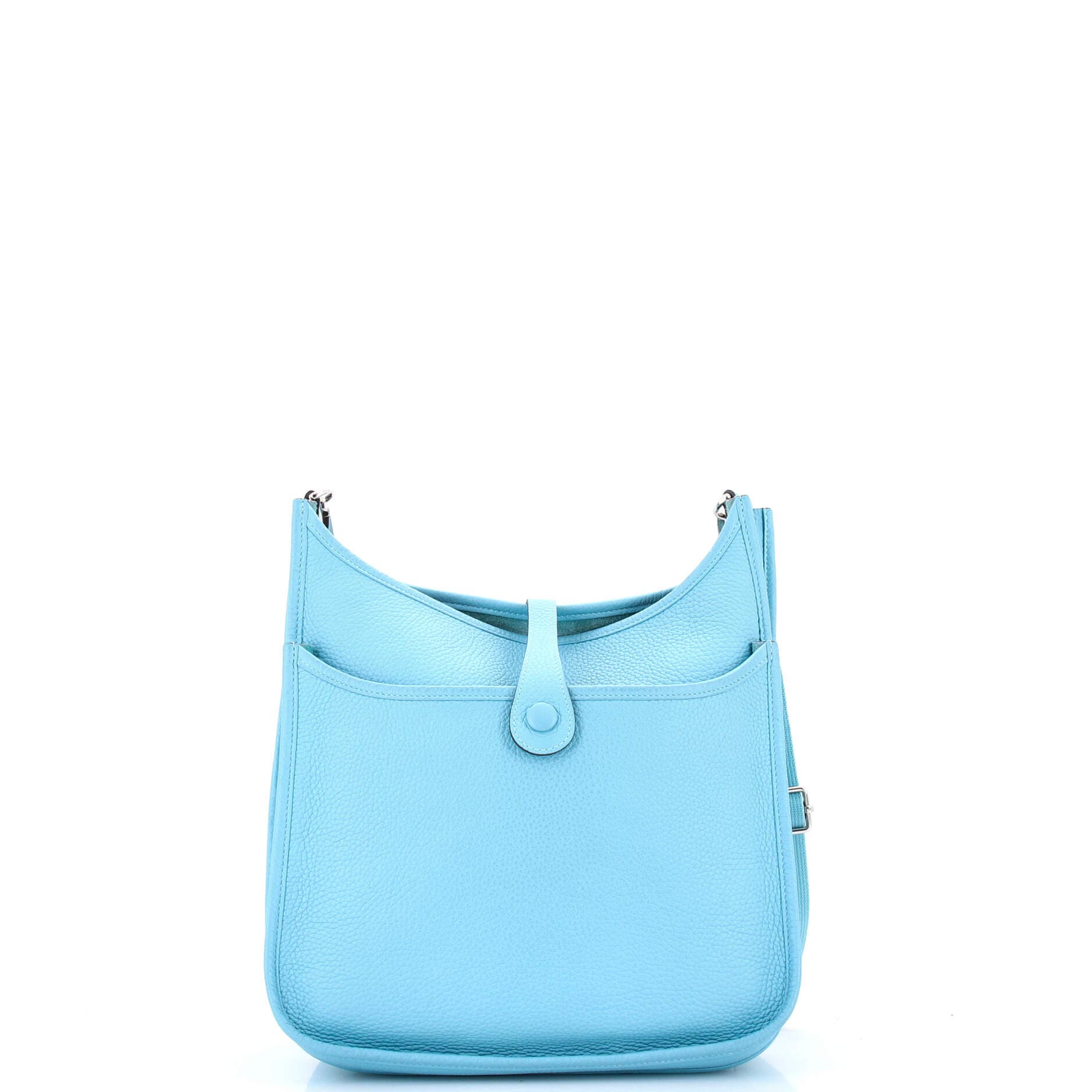 Pre-Owned Hermes Evelyne Bag Gen III Clemence PM, Alternate, color, Bleu Atoll
