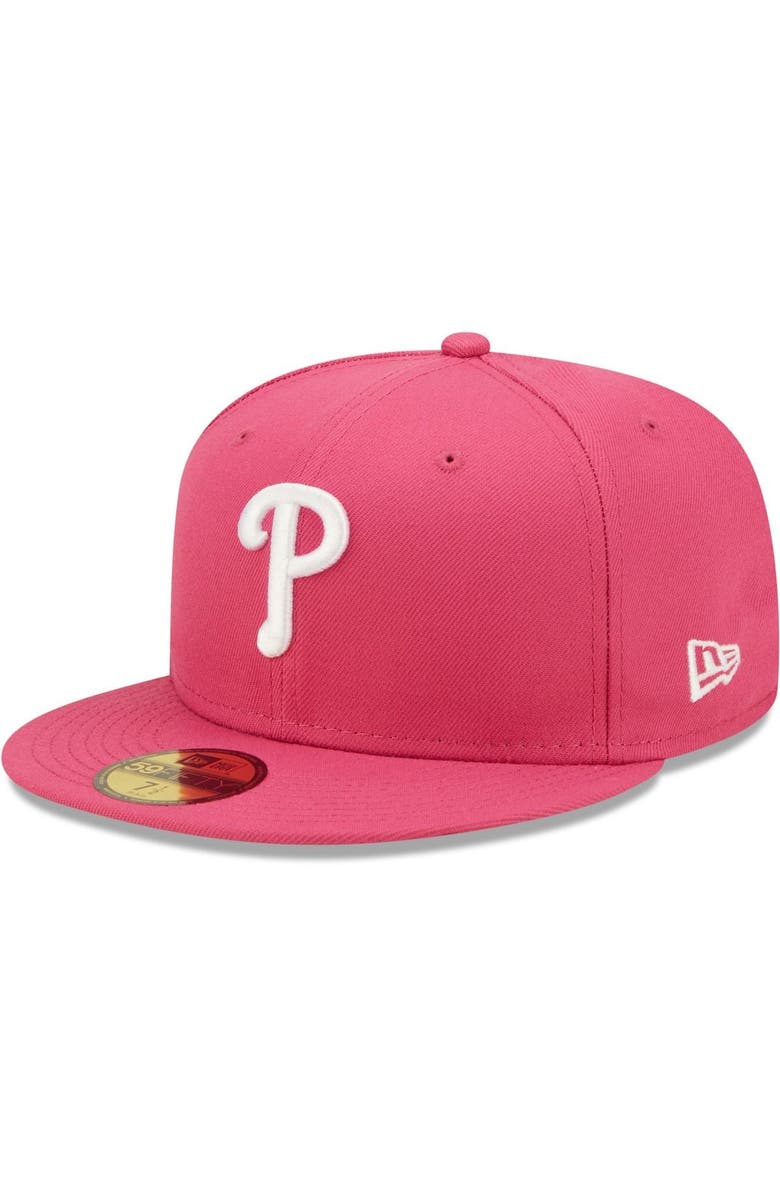 New Era Men's New Era Beetroot Philadelphia Phillies Logo 59FIFTY Fitted Hat, Main, color, 