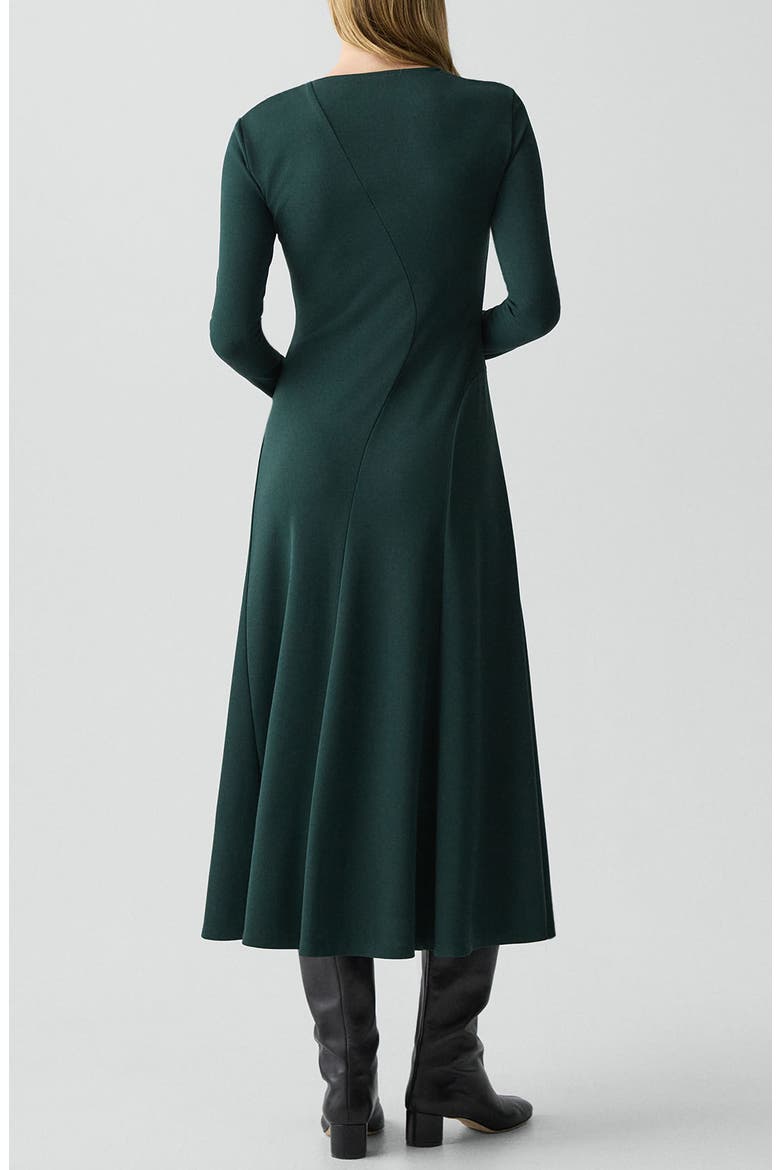 Long Sleeve A-Line Midi Dress, Alternate, color, VIRIDIAN