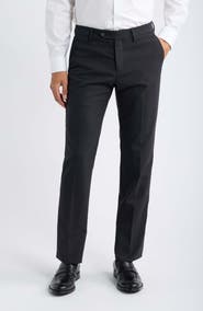 Berle Flat Front Tropical Weight Stretch Wool Dress Pants