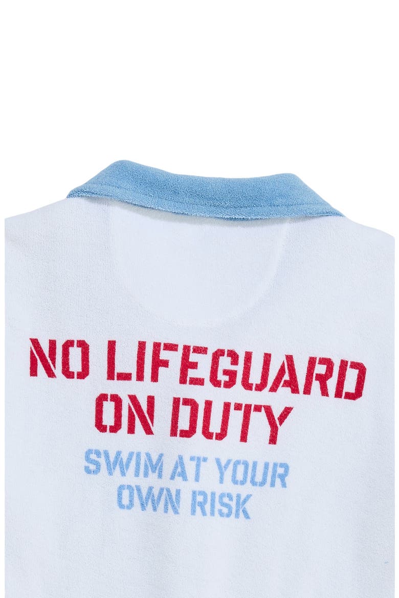 Kids' Shark Graphic Terry Trim Button-Up Shirt, Alternate, color, WHITE CAP