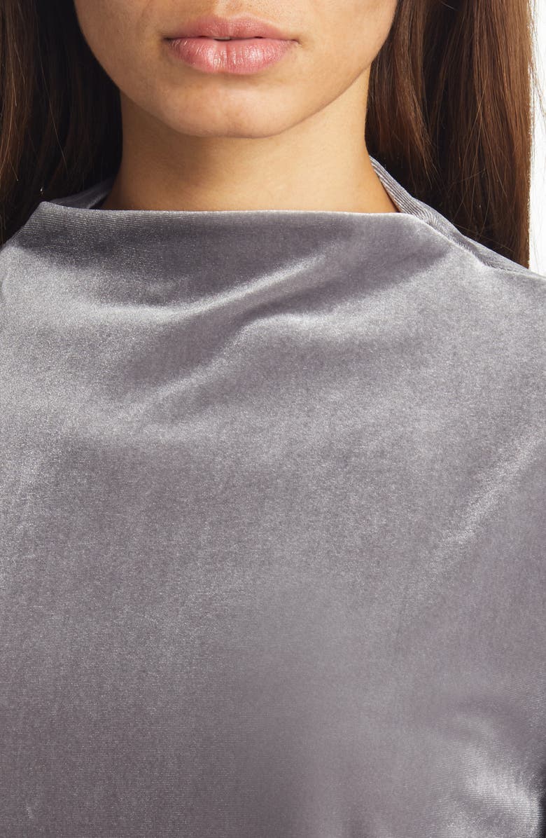 Anne Klein Velour Funnel Neck Pullover, Alternate, color, 