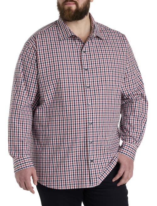 Synrgy By Dxl Big & Tall Dobby Plaid Sport Shirt In Multi