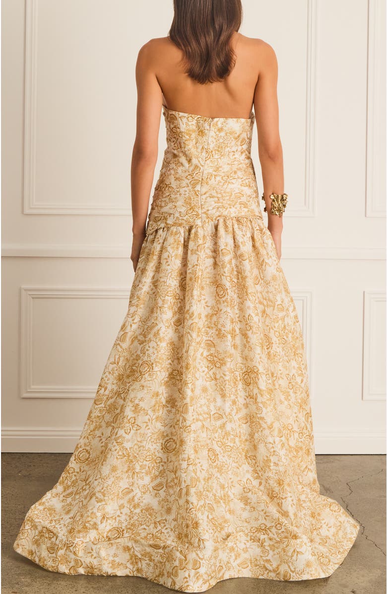 Aqua Blu Luminary Victoria Dress, Alternate, color, Gold