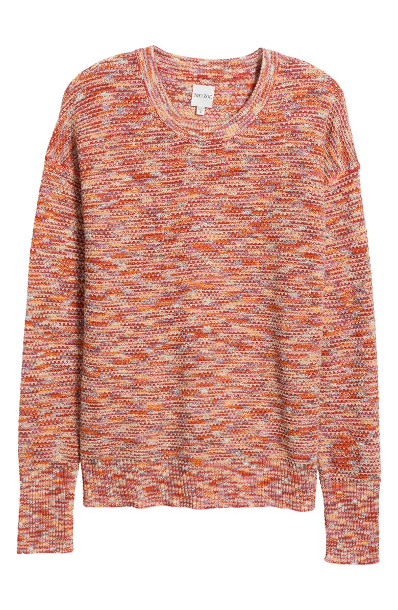 NIC+ZOE Space Dye Cotton Sweater, Alternate, color, Spice Multi