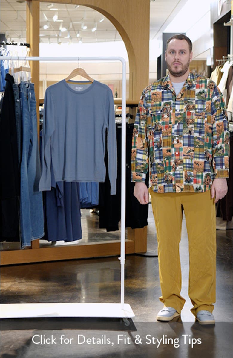 Modino Long Sleeve Wool Blend Crewneck T-Shirt, sales video thumbnail